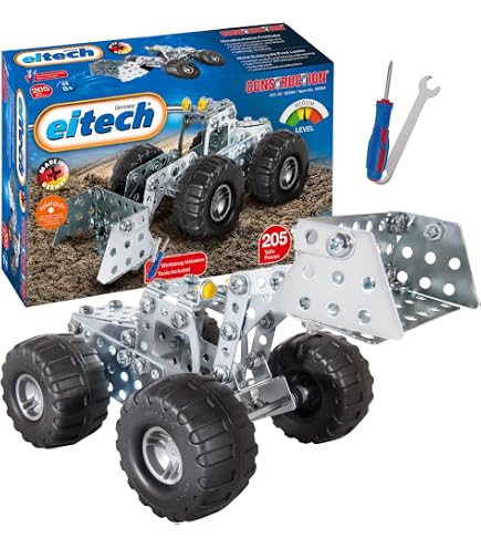 Eitech 00251 Kit de construction en métal - Grue Mini jouet de construction pour enfants à partir de 6 ans - Véhicule de chantier avec treuil
