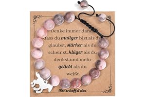 BOCHOI Armband für Mädchen Geschenke,5 6 7 8 9 10 11 12 jahre Geburtstags Geschenk für Mädchen, Weihnachten Armband Rosa Natursteine Geschenke Tochter Freunde Schwester Enkelin Tochter Nichte