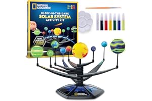 BLUE MARBLE NATIONAL GEOGRAPHIC Glow-in-the-Dark Solar System Model Kit for Kids - Build & Paint a 3D Planetary Model with Movable Arms, STEM Projects for Kids Ages 8-12, Space Themed Bedroom Décor