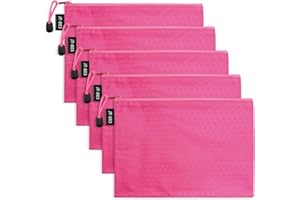 LUHIUMOYA A5 Document Wallet, Waterproof Document Bag with Zip, Bag for Paper, Documents, File, Cosmetics, Homework (Red)