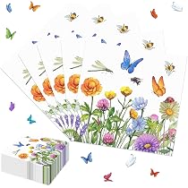 120 Stück Blumen-Papierservietten 'Happy Flower Day' – 3-lagig, 16,5x16,5 Cm Für Blumenpartys