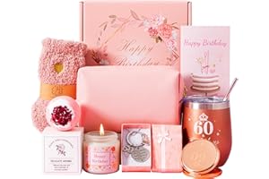 BEYOTINY 60th Birthday Gifts For Women, Happy 60th Birthday Hamper Basket For Her, Turning 60 Year Old Female Birthday Gifts,Birthday Pamper Box For Ladies, Personalised 30th Birthday Presents For Mom Wife