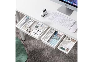 Jucoan 3 Stück Untertischschublade, Selbstklebender Schreibtisch-Organizer, Versteckte Stiftablage, Einfach Zu Befestigende Schublade Unter Dem Tisch