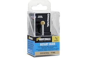 Kutzall Original Sphere Rotary Burr, 1⁄8" Shaft, Fine - Woodworking Attachment for Dremel, Foredom, DeWalt, Milwaukee Tools. Abrasive Tungsten Carbide Coating, 1⁄4" (6.3mm) Head Diameter, S-14-EG
