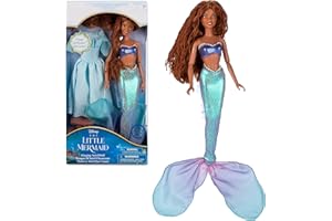Disney Store Bambola Ufficiale per Bambini Ariel Che Canta, La Sirenetta, 33 cm, la Principessa del Mare con Gambe e Braccia mobili e Capelli realistici - per Bambini dai 3 Anni in su