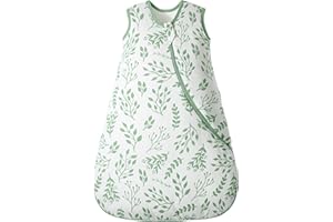 Yoofoss Baby Schlafsack Winter mit durchgehendem Reißverschluss Baumwolle 2.5 TOG Warm Baby Winterschlafsack Herbst Babyschlafsack Neugeborene im 0-6 Monaten für Winter Kleines Blatt