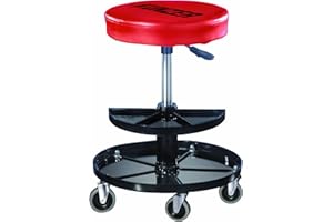 ‎KUNZER KUNZER WK 3010 Montage-Rollhocker - 40-52cm pneumatisch verstellbare Sitzhöhe - inkl. Werkzeugablage - 150kg Traglast