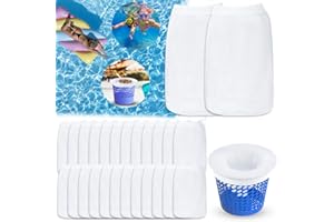 BARAKYEG 30Pcs Chaussettes de Skimmer de Piscine Pool Skimmer Socks Filtre Skimmer Piscine Nylon pour Panier Skimmer Réutilisable Chaussette Filtre Piscine Protégez La Piscine Propre,Feuilles,Écume
