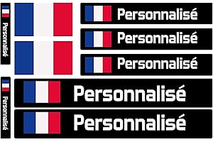 Haberdashery Online 9 Autocollants personnalisés avec Drapeau et nom à Coller sur Les vélos, Scooters, Motos, Voitures et Accessoires. Étiquettes en Vinyle imperméables 100% Personnalisables.