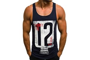 HOTCAT Canotte Uomo Canotterie Sportivo Palestra Muscolo Gilet Lettera Stampata Veste Casual Tank Top Senza Manica Estate T-Shirt