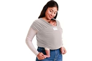 Sleepy Wrap Fascia Neonato Fino a 15 kg - Morbido, Facile da Indossare, Trasporto a Mani Libere, Marsupio Bambino a Fascia Porta Bebé (Grigio Chiaro)