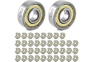 QWORK® 40 pièces 608zz roulements à Billes, pour Planches à roulettes, Scooters, Patins à Roues alignées, 8 mm x 22 mm x 7 mm
