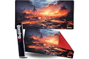 THE GAMING MAT COMPANY La Gaming Mat Company Tapete MTG para Jugador único y Alfombrilla para Mouse - 28" x 14", Lava Valley, Compatible con Magic: The Gathering y Yu-Gi-Oh, Alfombrilla Grande