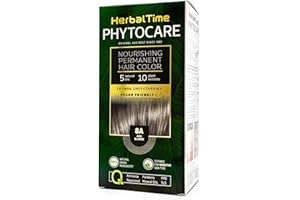 Herbal Time Phytocare Tinte Permanente para el Cabello Color Rubio Ceniza 8A | Kit Tinte Natural Pelo Profesional | Nutre y Protege Tu Cabello | Sin Amoníaco, PPD y SLS | 124.5 ml