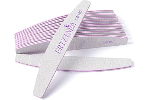 ERTZINLA Nail Files 20 PCS, Professional Double Sided 100/180 Grit Nail Files Emery Board Manicure Pedicure Tool and Nail Buffering Files