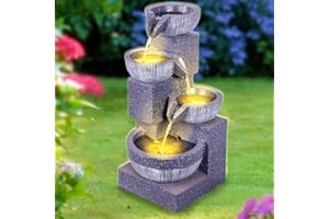 AMUR Gartenbrunnen Brunnen Zierbrunnen Zimmerbrunnen Springbrunnen Brunnen 230V Wasserfall Wasserspiel für Garten, Gartenteich (Wasser-Spiel)