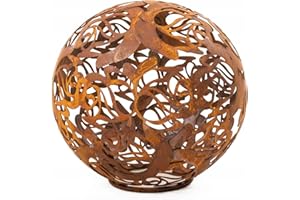 KPGA KAPAGA HOME & GARDEN Kapaga - Boules de Jardin en Rouille - Décoration de Jardin Vintage - Rouille - Décoration de pour Bougies - Boule d'extérieur - (Rose 27)
