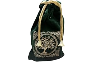 Indian Consigners Soft Velvet Pouch for Tarot, Altar, Rune, Gift, Crystal, Jewelry Wrap Bags for Precious, Sacred and Spiritial Item (Green)