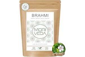 Gélules de Brahmi (500mg) - concentration de la mémoire anti-âge - 2 mois d'approvisionnement - végétalien et sans additif - plante de la mémoire - 120 pièces par MoriVeda