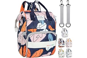 LEcylankEr Zaino Mamma Multifunzione Neonato Grande Capacità Borsa per Pannolini in Tessuto Oxford con Tasche Isolanti Zaino Fasciatoio per Cambio
