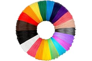 PLA de filament de stylo 3D, 20 couleurs, 10M chacun - filament de PLA de stylo 3D 1.75mm, couleurs de stylo 3D réglées pour PACKGOUT, MYNT3D, DeWang, stylo 3D et stylo d'impression 3D