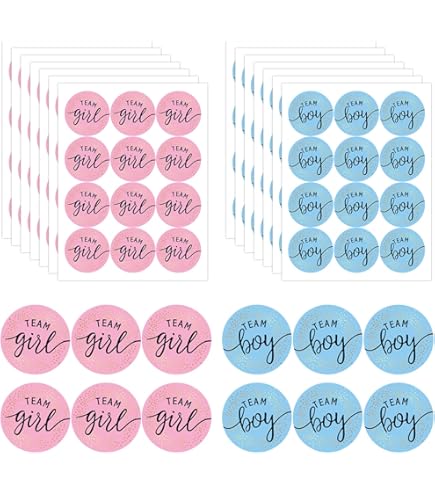 24Pz Adesivi Gender Reveal Adesivi Boy or Girl Scritte Francesi Fille Team Garçon Giochi Gender Reveal Decorazioni Baby Shower Anniversario Nascita Festa Gender Reveal Party Voti Compleanno (Francese