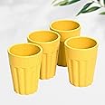 eha Set of 4 Earth-Friendly Cutting Chai Cups | 100 ml | Coffee Cup Made with Rice Husk & Bamboo Fibers | Microwave Safe Tea Set |Hot & Cold Coffee Mug, Milk & Tea Cup Set| Lime Color