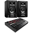 Recording Studio Package - Akai Professional MPK Mini MK3 USB MIDI Keyboard Controller and M-Audio BX3 3.5" 120W Speakers, with Production Software, black