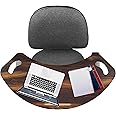 XSOURCE Study Pad Multipurpose Board Both Side Pre Laminated Wooden Use on Chair & Bed as Study Pad or Writing Pad Wood Curved Lap Desk Table Tray with Handles for Laptop