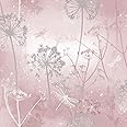 Arthouse Damselflies Pink & Silver Grey Blush Sparkling Wallpaper - Encased Glitter Gel Highlights Catch The Light - Subtly Sparkling Glamour - Delicate Botanical Motifs - Magical Effect - 692305