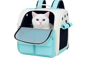 KNGZUNO Cat Backpack - Cat Carrier Backpack Pet Carrier Bag Rucksack Back Travel Small Dog Puppy Carriers Collapsible Box Carry Cage Bags For Travel Kitten Cute Walking Bags For Travelling Pet Bag Soft