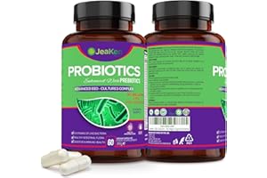 ‎JEAKEN JeaKen - Probiotika mit Präbiotika - 40 Milliarden KBE Advanced BioBakterienculture Complex mit 23 aktiven Bakterienstämmen -Ballaststoffe für Darmflora - Darmgesundheit - 60 Vegane Kapselnx