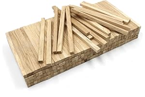 VMG-STORE 80x Listones de madera de roble (10x8x160mm), bloques sueltos para manualidades, para hacer palitos de manualidades (Roble 10x8x160mm)