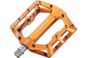 Funn Pedali Flat Funndamental - Pedali per bicicletta con piattaforma ampia per BMX/MTB, Grip regolabile per una stabilità eccezionale, Asse CrMo da 9/16 pollici