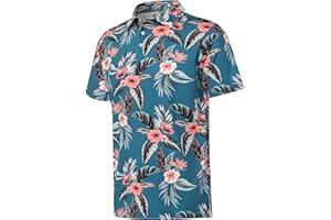 ELETOP Polo Shirts for Men Moisture Wicking Quick-Dry 4 Way Stretch Golf Shirts Casual Print Colorful Mens Polo Shirts Short Sleeve…