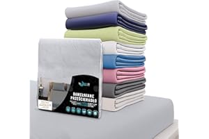 Dreamzie - Prześcieradło z gumką 120 x 200 cm, szare – 100% bawełna dżersejowa z certyfikatem Oeko Tex – prześcieradło z gumką 120 x 200 bawełna z zakładką 22 cm