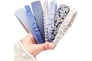 DRESHOW Diademas de Moda para Mujer Diadema de Perlas, Florales, Antideslizante, Diademas Acolchadas de Plástico para Mujeres Vintage Accesorios para el Cabello para Mujeres y Niñas