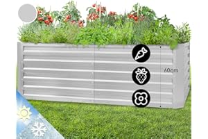 blumfeldt Jardiniere sur Pieds, Espace Potager sur Pied Jardinage Extérieur, Potager Surélevé en Hauteur, Potager Sureleve Exterieur Jardin et Balcon, Bac Potager sur Pied en Acier, 970L, 1,8 m