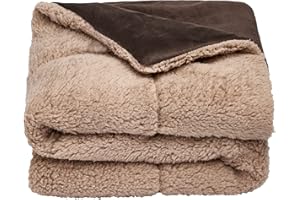 Brentfords Manta Grande de Sherpa para Perro, Suave, esponjosa, cálida, Lavable, con Forro Polar de Felpa, Color marrón Chocolate, 75 x 110 cm