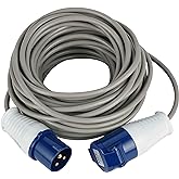 Electraline 46147 Industrial Extension, CEE Industrial 3 Pole Connector Suitable for Camper, Camping, Caravan, Boat, Construc
