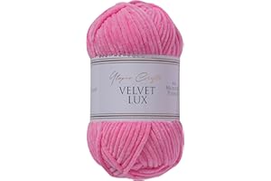 Utopia Crafts Velvet Lux Chenille Super Soft Chunky Yarn for Knitting and Crochet, 100g - 110m (Rusty Orange) (Tulip Pink)