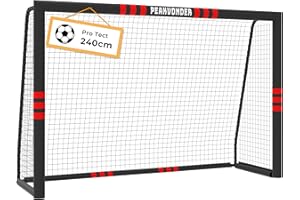 ‎PEAKVONDER PEAKVONDER 180/240/300 cm Fussballtore für Garten Kinder und Erwachsene mit Anti-Rost Beschichtung -Fußballtor Kinder Outdoor inkl. Erdanker für optimalen Halt - Fußball Tor mit rundum Polsterung