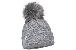 ELIMELI Damska czapka zimowa, ciepła czapka z dzianiny, czapka zimowa z pomponem Slouch, dzianina, czapka z pomponem na zimę, wyprodukowana w UE 17528