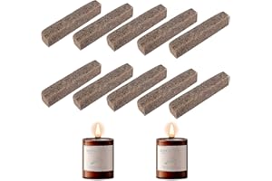 SOPHISTICATE 10 Stück Dauerdocht für Wachsfresser DIY Schmelzfeuers für Kerzenreste Outdoor & Indoor Dauerdocht Kerze Kerzenfresser Ersatzdocht Wachsfeuer Docht aus Holz 10 * 2 * 2CM