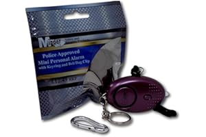 Minder® 140db Police Approved Mini Minder Loud Personal Staff Panic Rape Attack Safety Security Alarm Keyring w/Torch - Secured by Design Approved (Police Preferred Specification) (Purple)