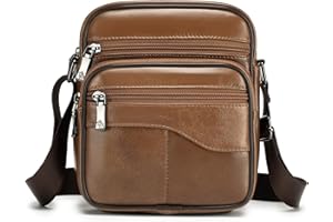 BAGZY Men's Genuine Leather Small Crossbody Bag Men Shoulder Bag Business Bags Backpacks Travers Bags Handbags Travel