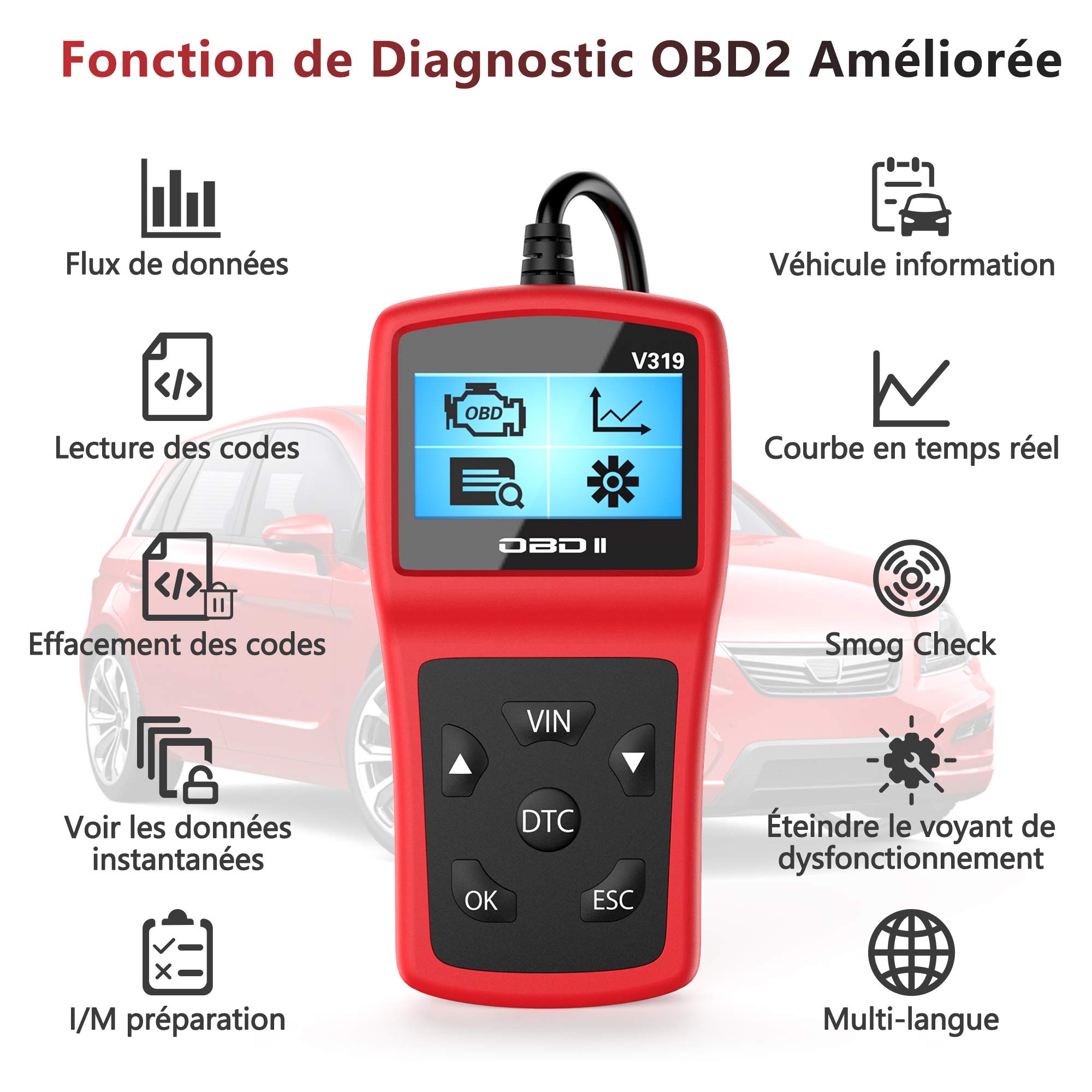 Lecteur Obd Ii - Detecteur De Panne Auto Al329