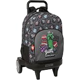 MINECRAFT GRAFFITI - Large Backpack with Wheels, Compact Evolution, Removable, Ideal for Children of Different Ages, Comforta