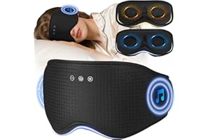 LC-dolida Bluetooth Sleep Mask Headphones with 2 Removable 3D Contoured Cup, Bamboo Cotton Sleep Headphones with Timming Setting, Sleep Eye Mask for for Side Sleepers,Travel Meditation Men Women