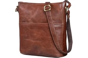 LEABAGS Leder Handtasche Damen I Premium Echtleder Umhängetasche I Schultertasche I Damentasche I Tragetasche für Arbeit Uni Schule Freizeit